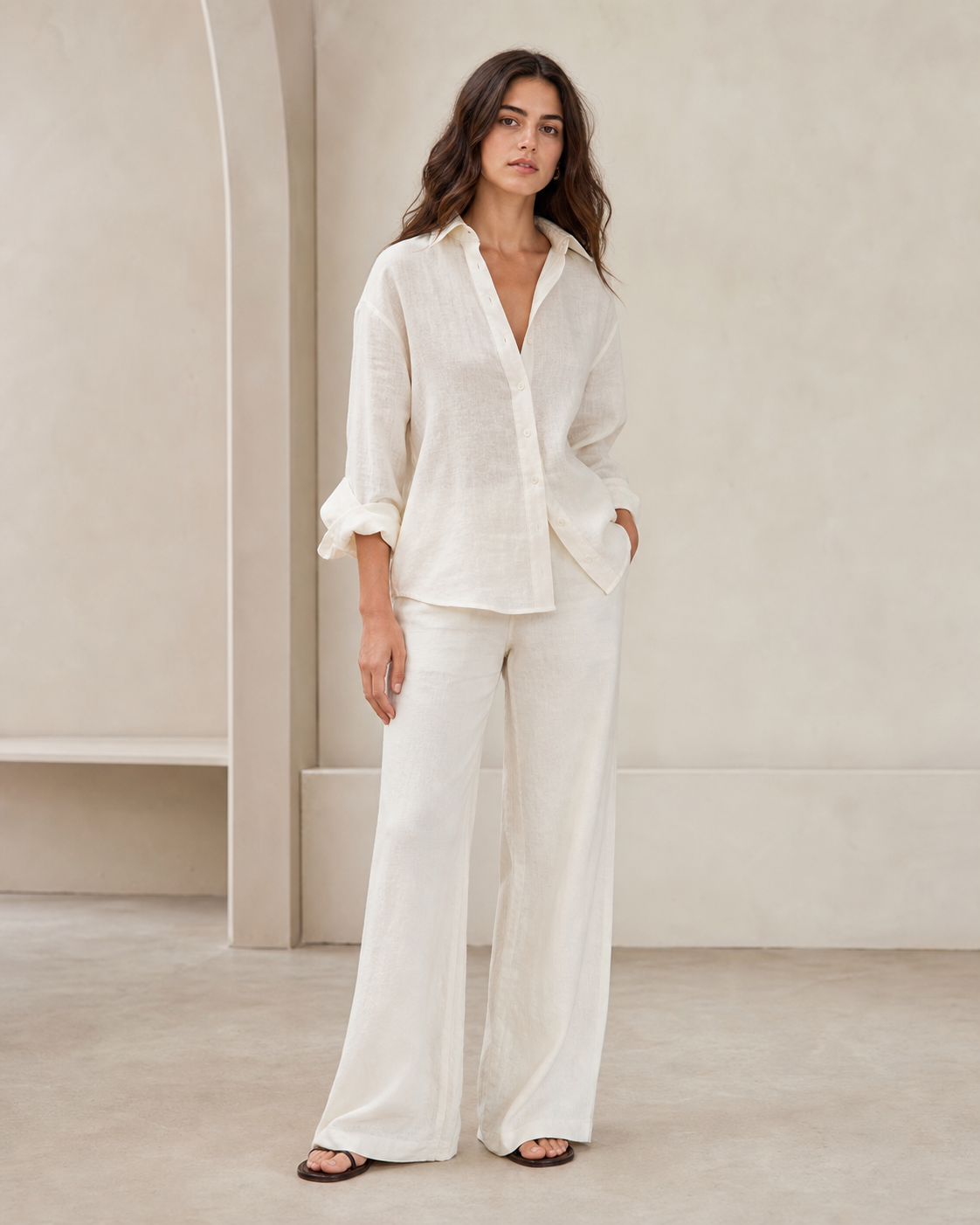 Creplab - Elara Linen Shirt with a Relaxed Fit