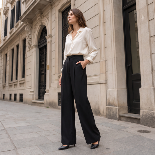 Creplab - Lena High-Rise Wide-Leg Pants